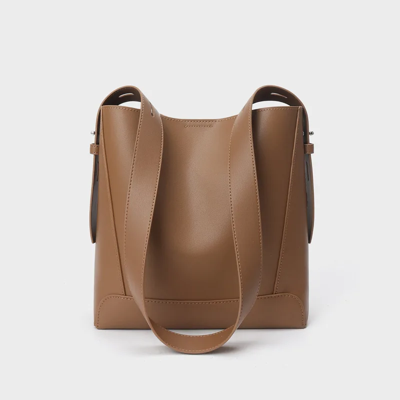 

High-end Handbag Bucket Commuter Cowhide Trend Luxury Designer Bucket Bags Large Capacity Genuine Leather Women Bags Crossbody