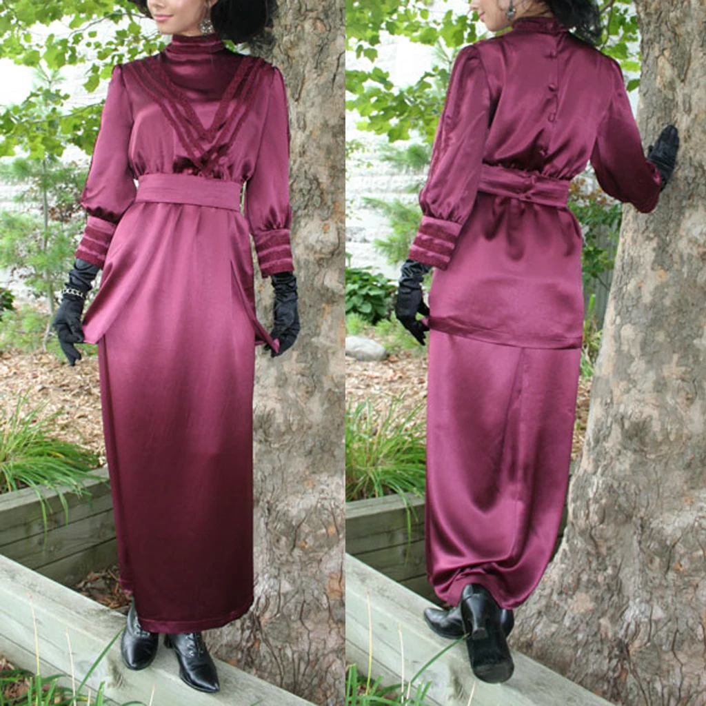 

TV Suffragette Downton Abbey Cosplay Costume Dress 1900s Victorian Edwardian Fashion Purple Dress Halloween Costume Dress