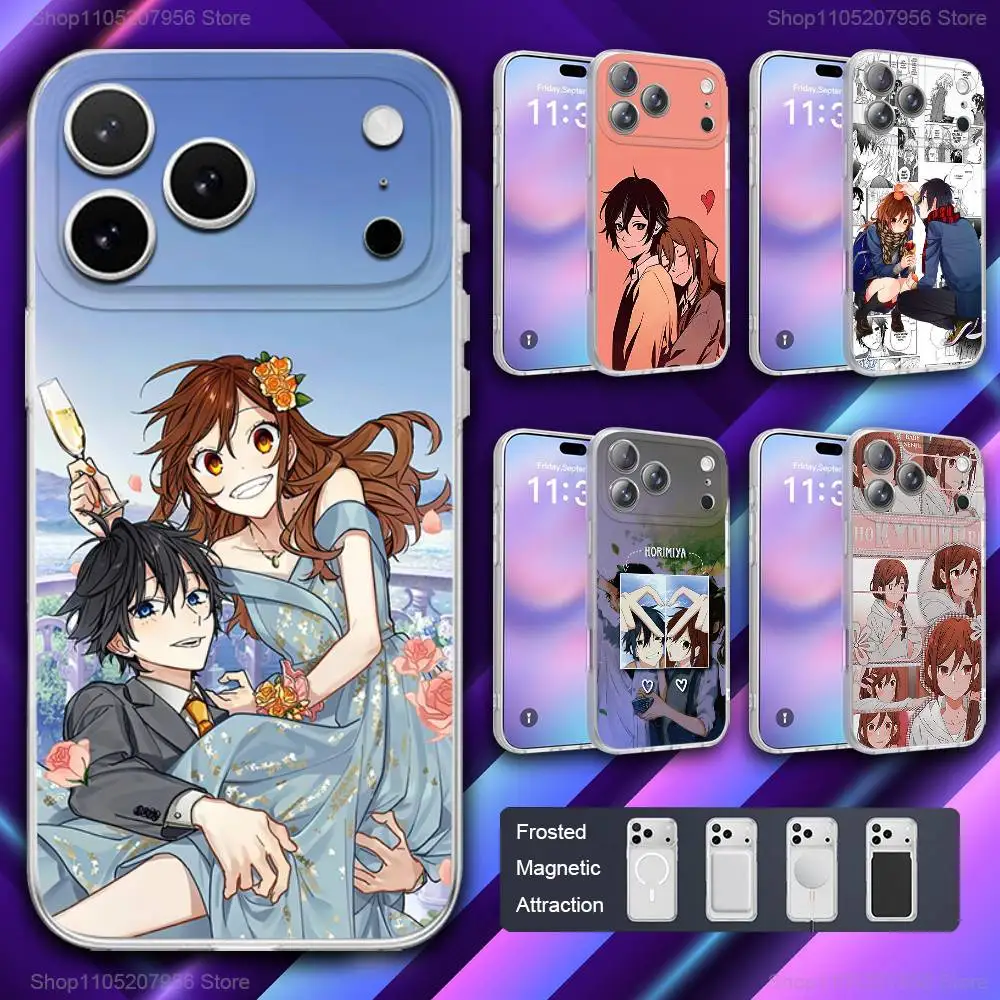 

Anime H-Horimiyas Phone Case For iPhone 11,12,15,14,13,17,16,Pro,Plus,E,Max,Air,Mini Magnetic Frosted Cover