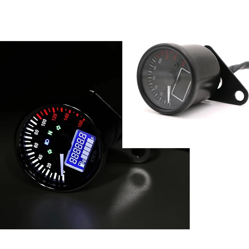 Universal LCD Screen Pointer Type Mechanical Instrument Vintage Motorcycle Retro Multi Function Oil Gauge Assembly