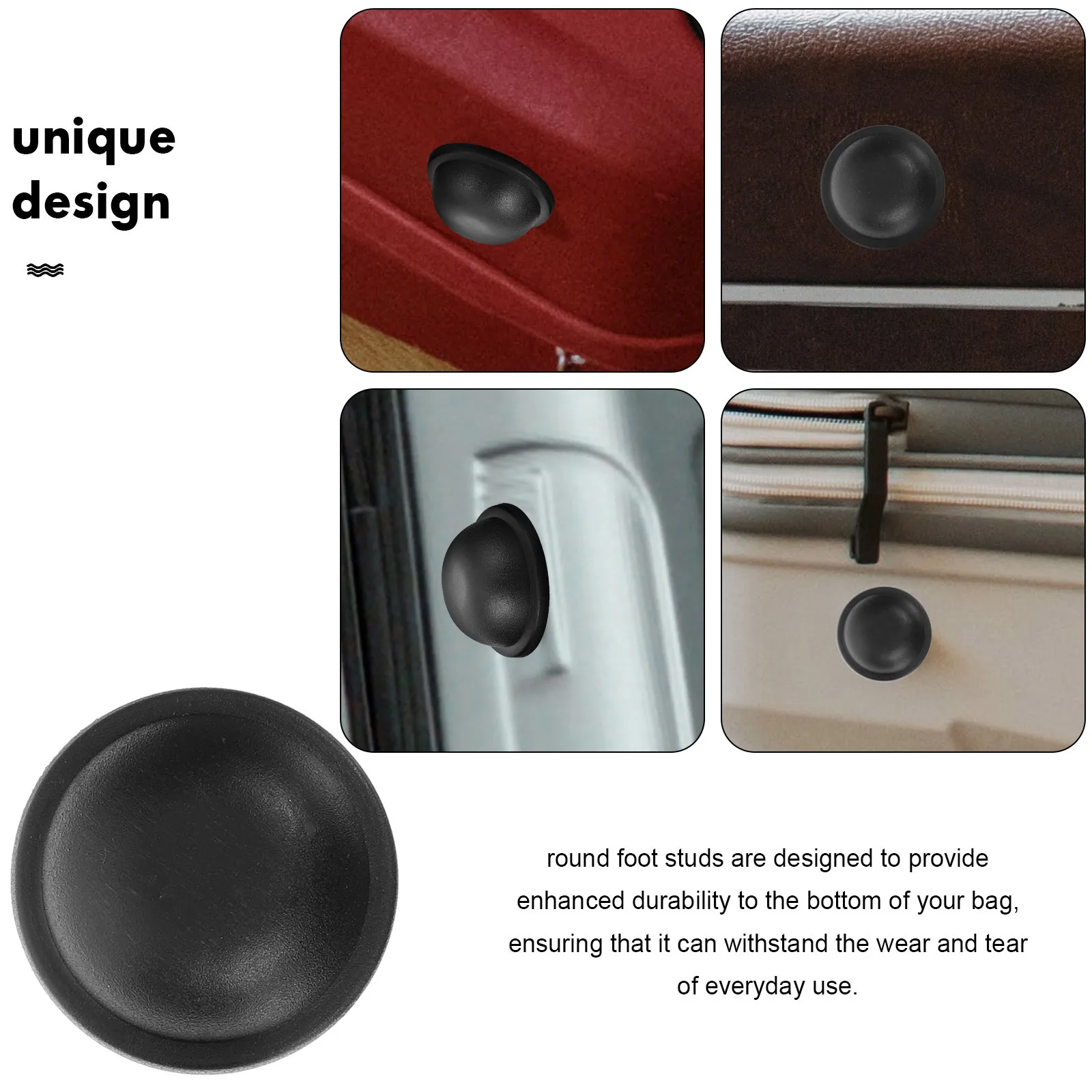 

4Pcs Bag Rivet Plastic Foot Studs Durable Replacement Spikes for Handbag Suitcase Bottom Repair DIY Craft Studs Accessories