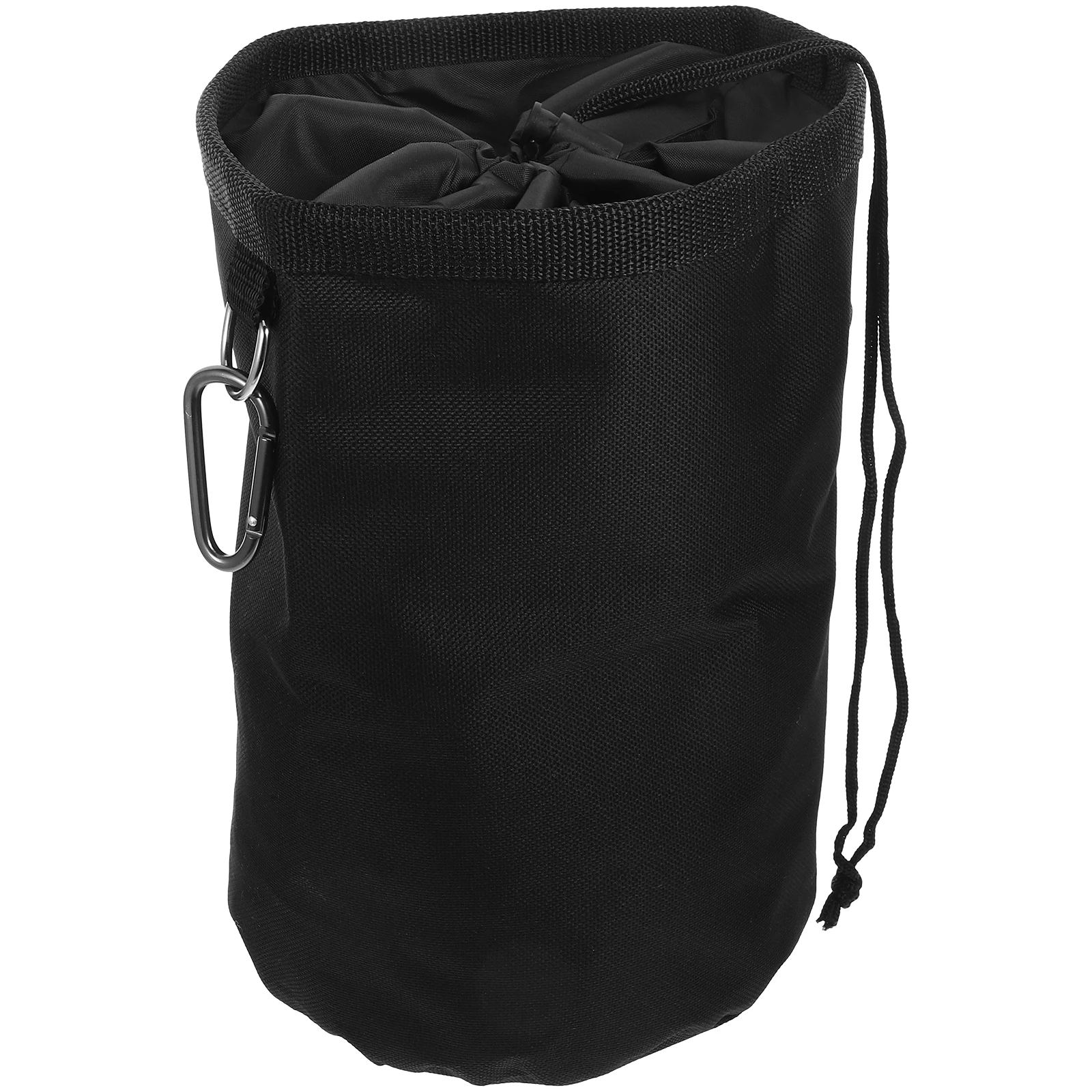 

Oxford Cloth Clothes Peg Bag Black Sturdy Hook Large Opening Drawstring Design Waterproof Hanging for Home