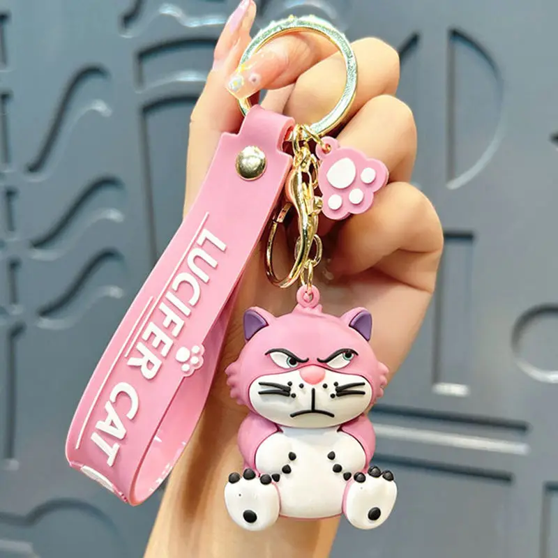 Lucifer cat male and female couple new cute and funny creative cartoon three-dimensional doll keychain bag decoration pendant