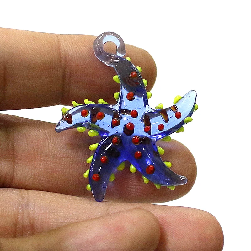 Niedliche meeres tiere Seestern Charme Miniatur glas Seestern Anhänger Dekoration für DIY Schmuck Halskette Armband Herstellung Zubehör oder Aquarium Dekoration Vorräte – Detail 15