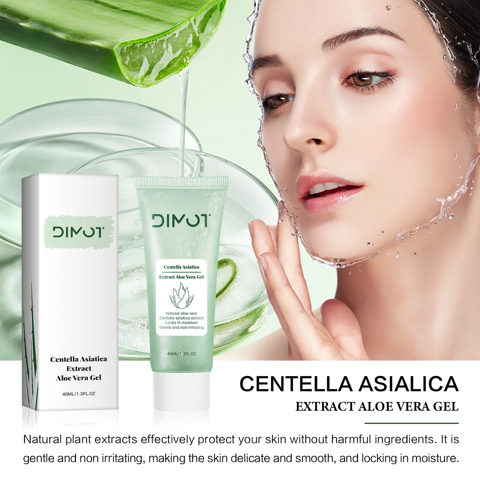 Gel de Aloe Vera hidratante Natural, crema facial reparadora, reduce los poros, calmante, enrojecimiento, cuidado de la piel facial, 40ML