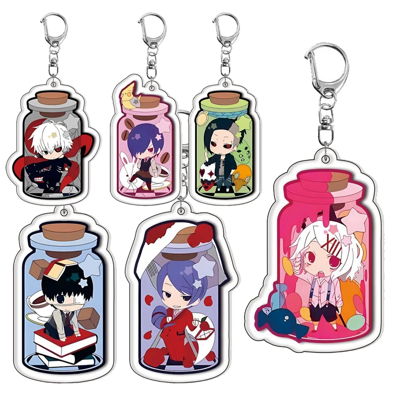 

Аниме Kaneki Ken Touka Kirishima Kamishiro Rize мультяшная фигурка акриловый брелок для девочек и мальчиков Kawaii женский брелок для ключей ювелирные аксессуары
