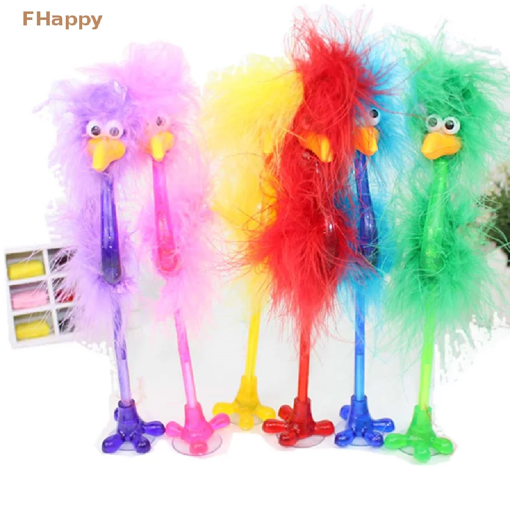 

Kawaii Cartoon Ostrich Shape Ballpoint Pen 0.7mm Blue Ink Creative Feather Pens For Student Office Writing Stationery Supplies