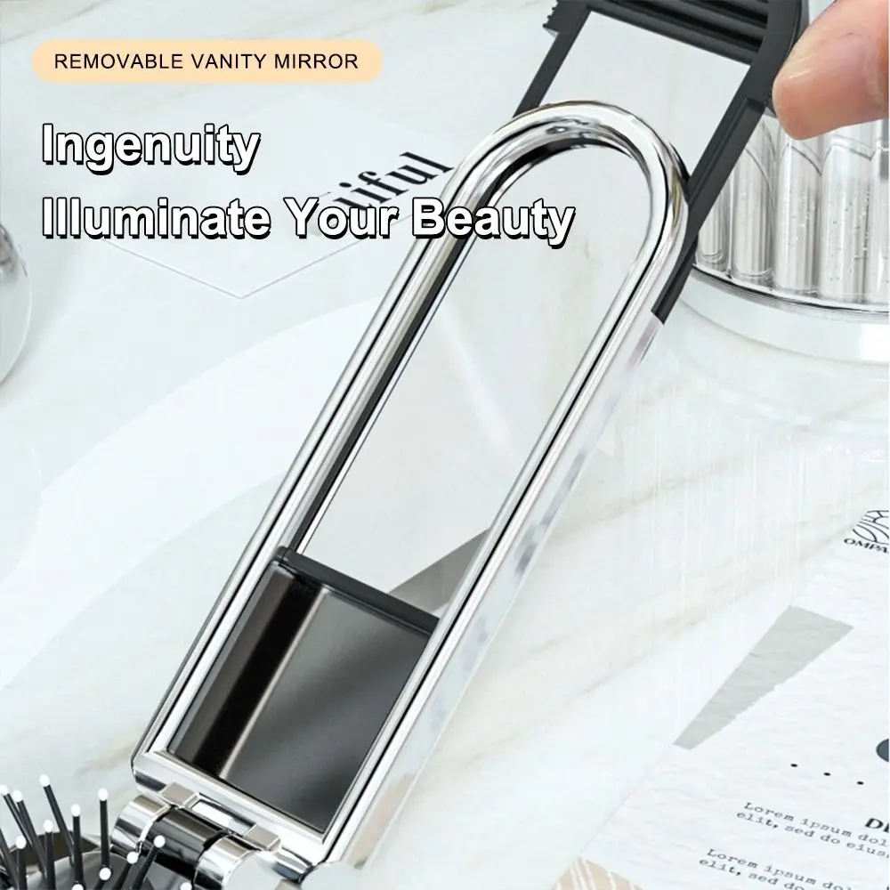 

Gift Mini 2 in 1 Comb Mirror Set Square Cartoon Foldable Hair Comb Silver Pocket Mirror Air Cushion Combs Children Girl