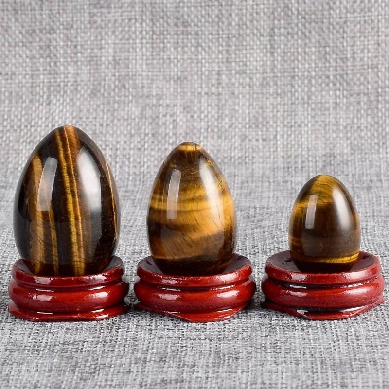 Undrill Tiger Eye Massage Egg Set Natural Crystal Ball Pelvic Kegel Exercise Health Care Tool Yoni Sphere Vaginal Muscle Tighten