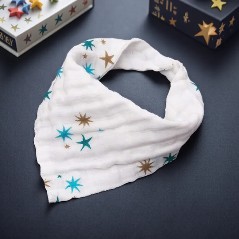 

Треугольный детский нагрудник для слюней, мягкое полотенце с мультяшным принтом для младенцев, стильный плиссированный дизайн, аксессуары для кормления детей унисекс