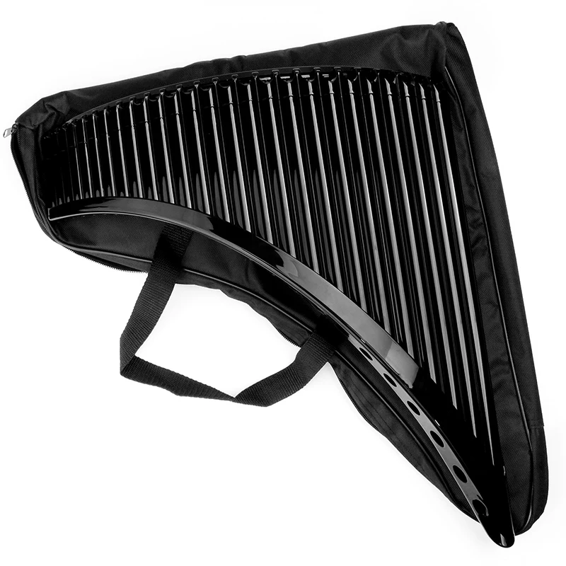 1pc Pan Flute 22 Pipes Panpipes Flauta Abs Romanian Base Panflute Professional Pan Pipe Musical Instrument All-black Baked Paint