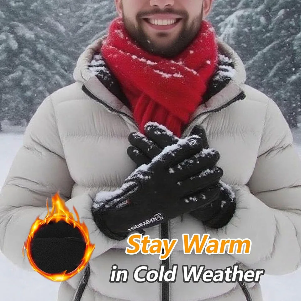 GTUBIKE قفازات الشتاء مقاوم للماء شاشة تعمل باللمس الحرارية يندبروف قفازات دافئة الطقس البارد الجري الرياضة المشي لمسافات طويلة قفازات التزلج #3