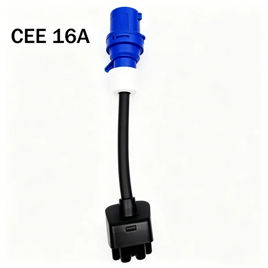 32A/16A 3-poliger blauer CEE-Adapter für Tesla Model S,3,X,Y Gen 2 EV-Ladegerät, Verlängerungskabel-Anschluss, 240-V-Steckdose