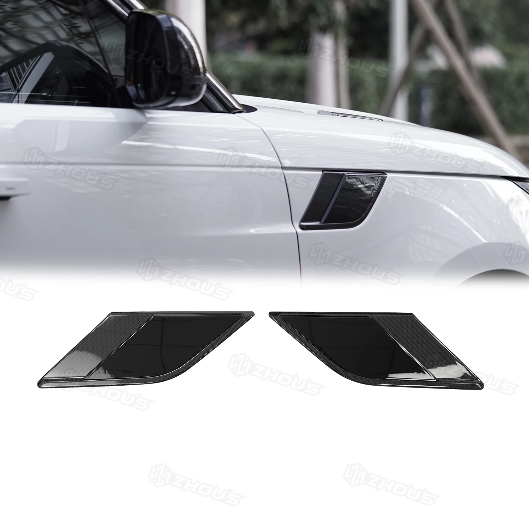 

Auto Car Side Air Vent Cover Decoration Front Hood Modification Vents Sticker Side Fender Trim Covers