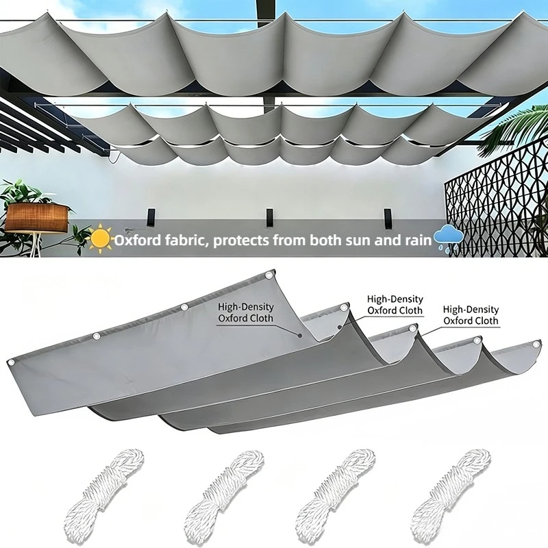 Multi‑Scene Outdoor Sun Shade Sail Waterproof UV‑Protection Retractable Pergola Canopy Oxford Shade Curtain for Home Outdoor Use