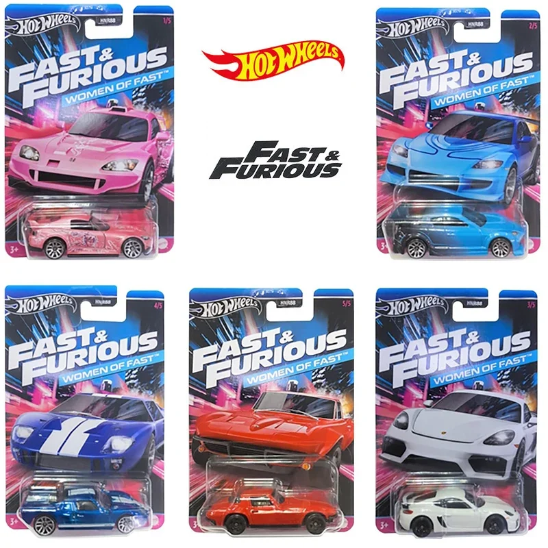 Hot Wheels-brinquedos originais do carro para meninos, rápidos e furiosos, 1:64 mulheres Diecast de Porsche 718 Cayman GT4 Honda Mazda