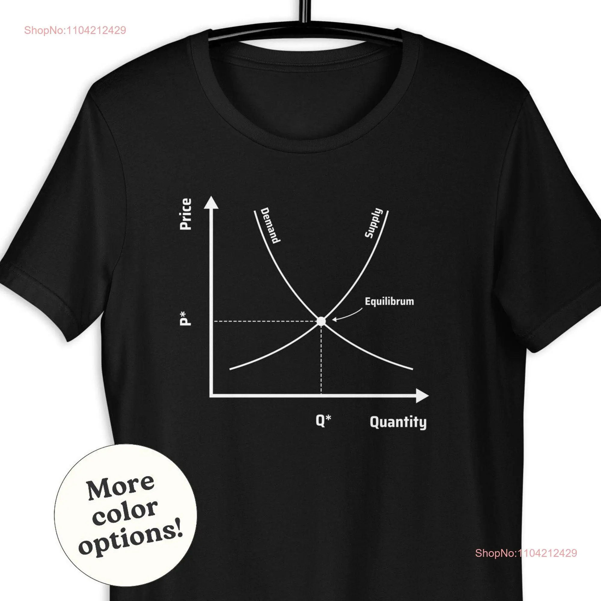 Supply And Demand Graph T Shirt Funny Economics Teacher Studient Quote Blackboard Free Market Capitalism Liberalism Saying