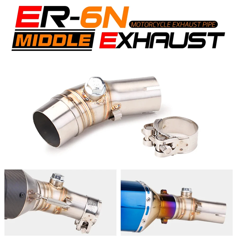 51mm Motorrad-Auspuff-Mittelrohr für Kawasaki ER6N 2012-2016 Auspuffschalldämpfer für Motorrad ER 6N