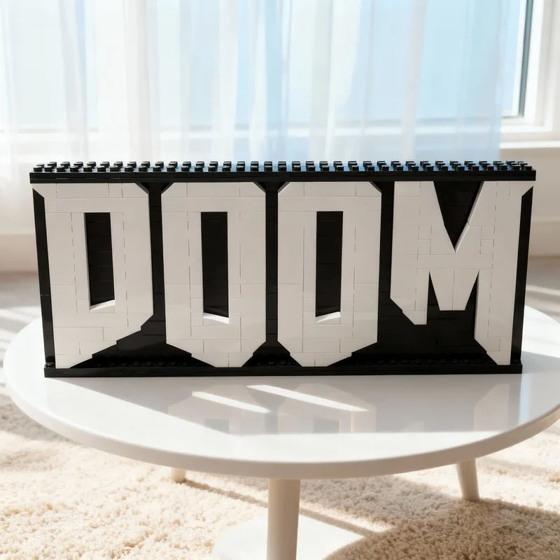 

Набор строительных блоков MOC Doom Title, 163 детали, DIY, подарок, креативный коллекционный декор, премиум-класс, для взрослых и детей, для дома и офиса, идея для игрушки