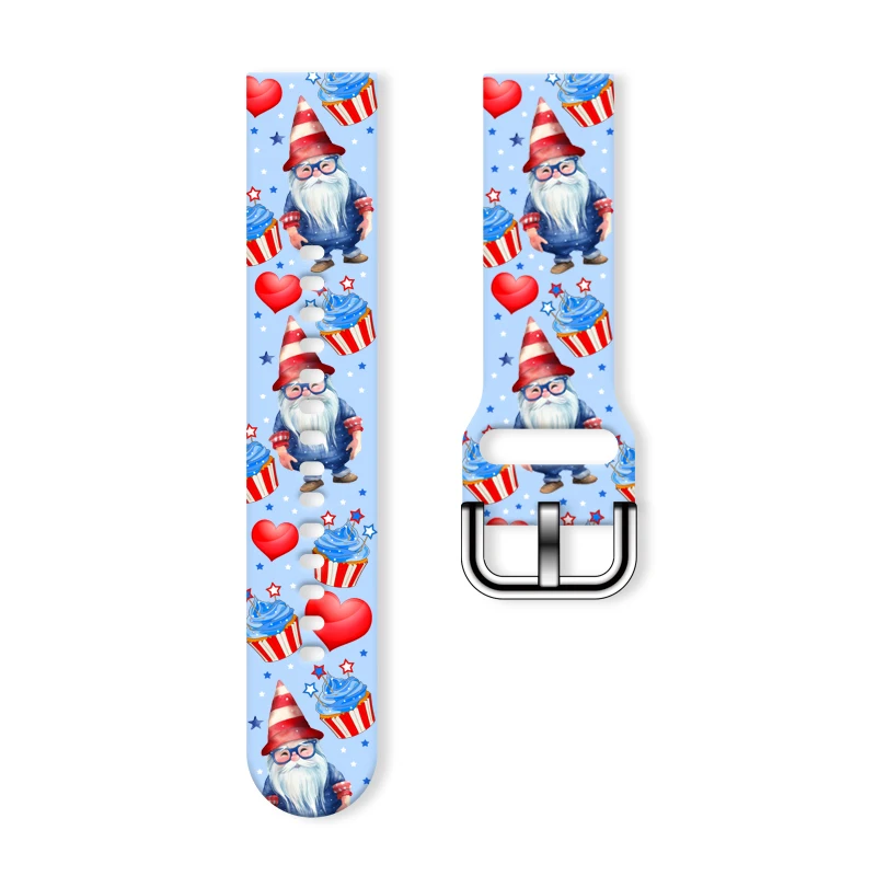 

American Elf Series Print Strap for Samsung Galaxy Watch 7/6/5/4, 20mm 22mm Universal Band Fits 40mm 44mm Xiaomi Huawei Amazfit