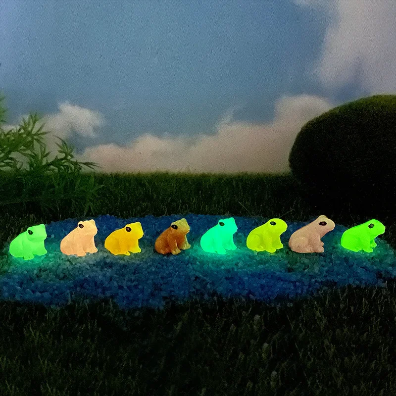 8 шт. светящиеся мини-лягушки тропический лес террариум украшения миниатюры яд дартс лягушка для декора виварий аксессуары для паладрия