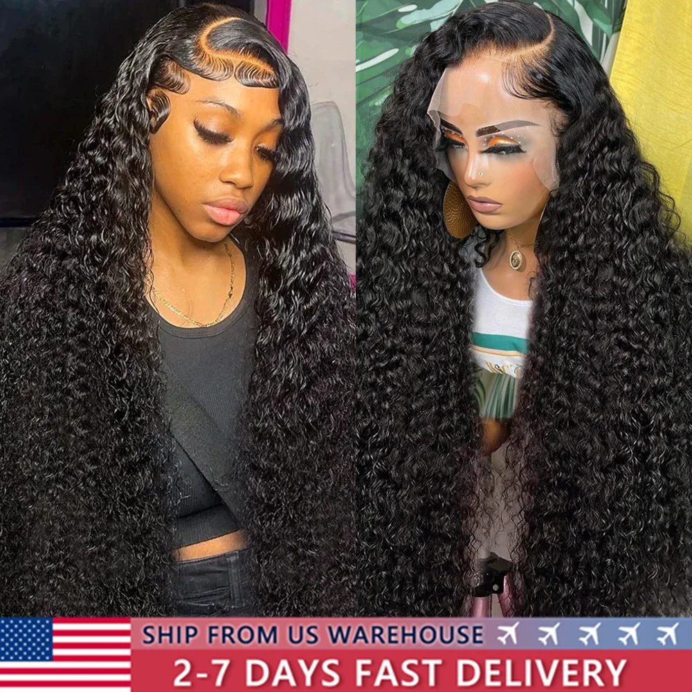 Pre Cut No Glue 5x5 4x6 Curly Glueless Wig Human Hair Ready To Wear Brazilian Deep Wave Lace Frontal Wigs For Women Preplucked