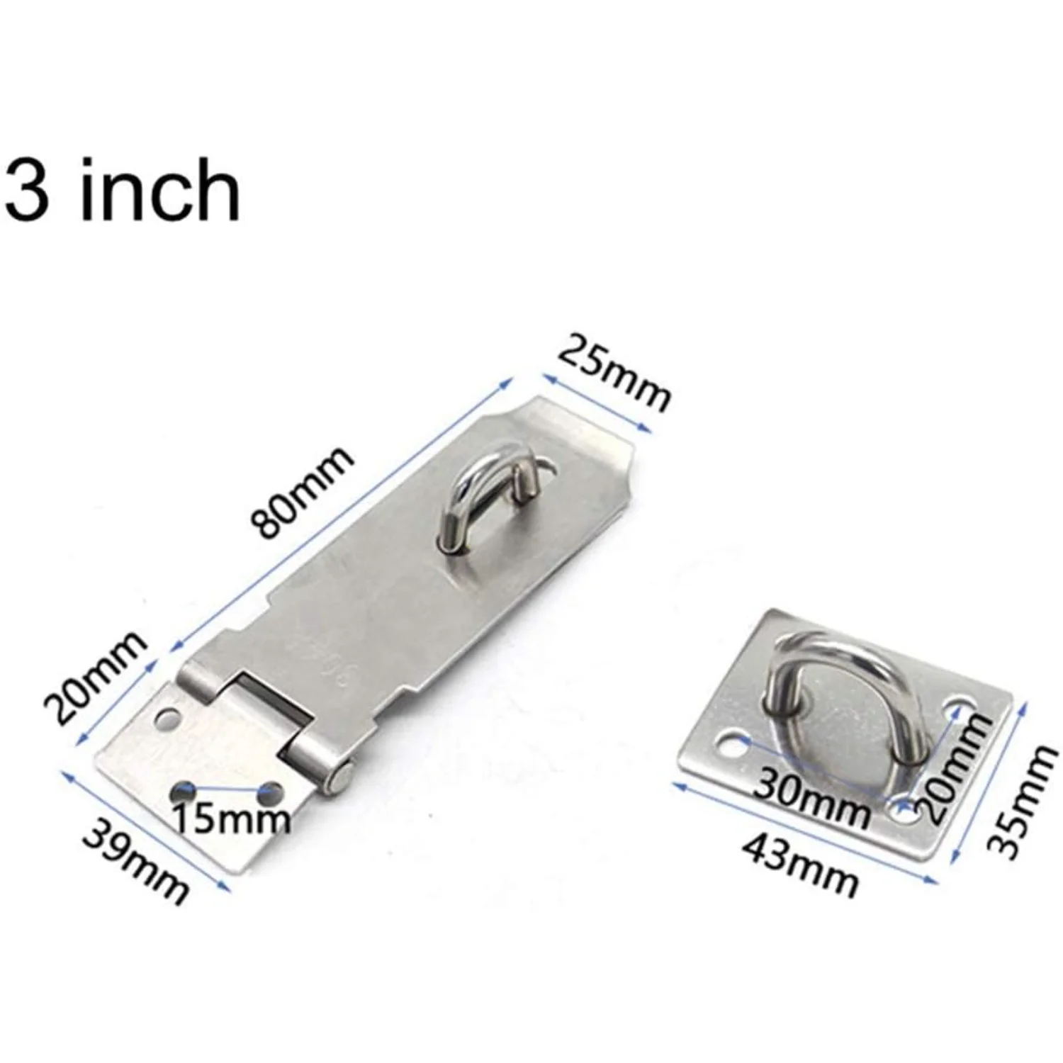 Door Locks Hasp Latch, 5 Inch Stainless Steel Safety Packlock Clasp Hasp Lock Latch, Extra Thick Gate Lock Hasp with Screws Brus