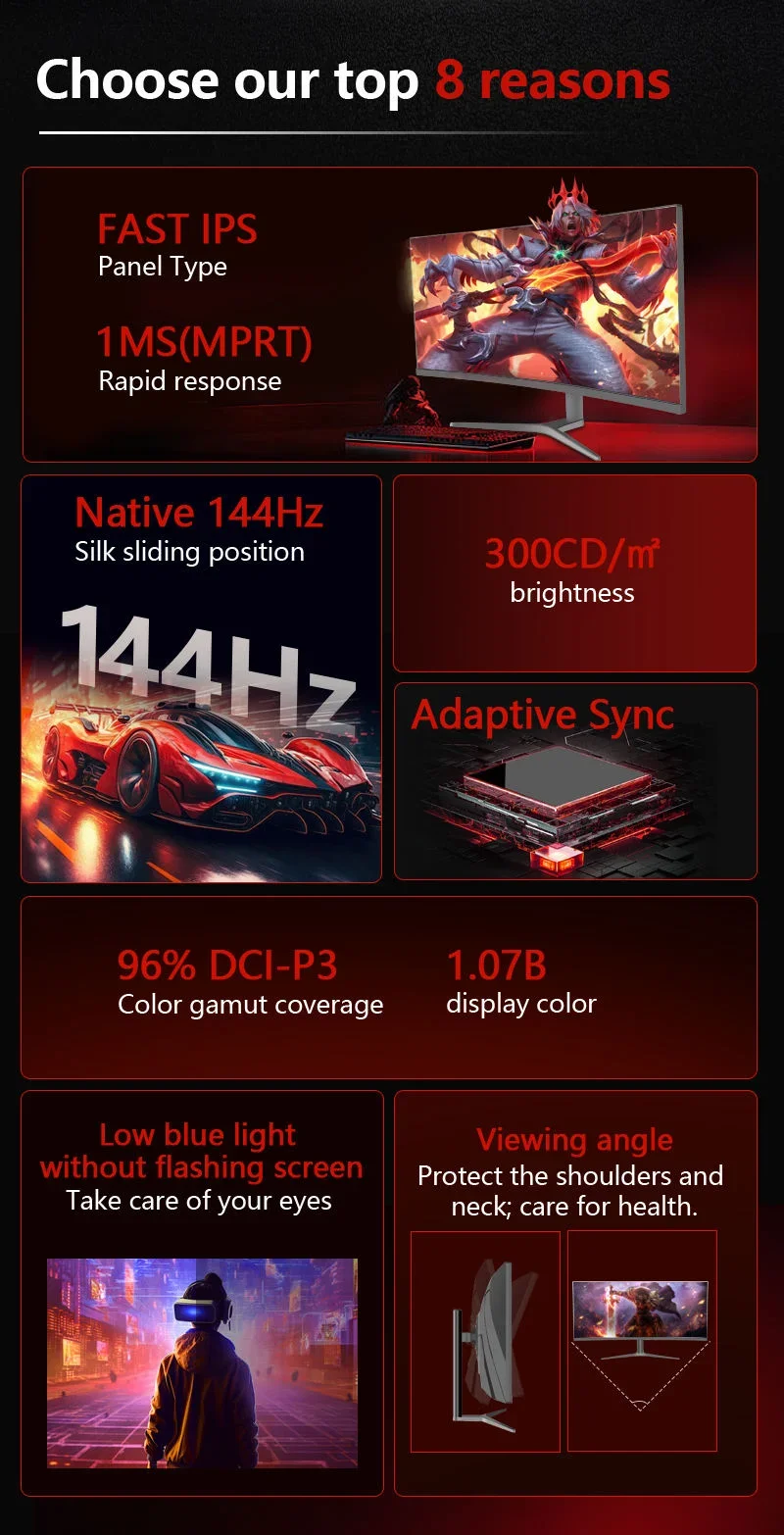38-Inch Super Wide Borderless Gaming LCD Monitor 3840x1600 Resolution 144HZ Curved HD Adjustable Stand with LED TFT Panel for PC