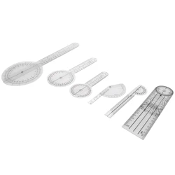 6Pcs Spinal Ruler Spinal Finger Goniometer Protractors Multi-Ruler Angle 180/360 Degree Measuring Tool