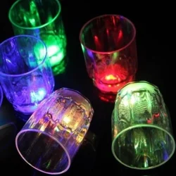 Transparent Plastic Glowing Cups, LED Flashing Cups, Fun Beer, Wine, Drinking, Bar, Night Club, Birthday Party, Glowing, Barware