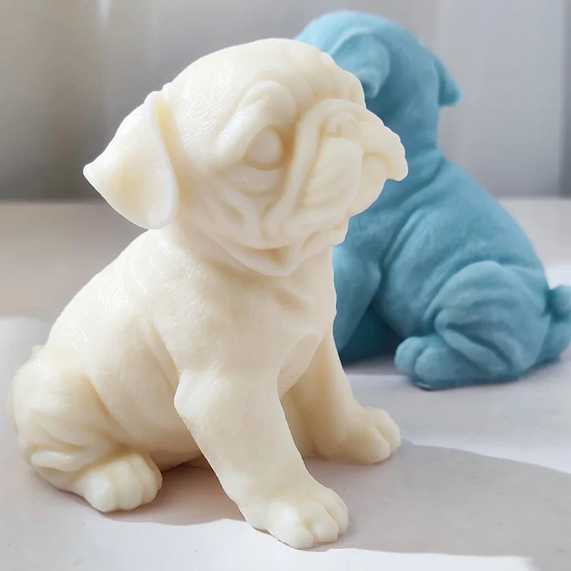 

Large 3.74inch Shar Pei Dog Candle Soap Silicone Mold 3D Sandskin Dog Colored Plaster House Ornament Mould