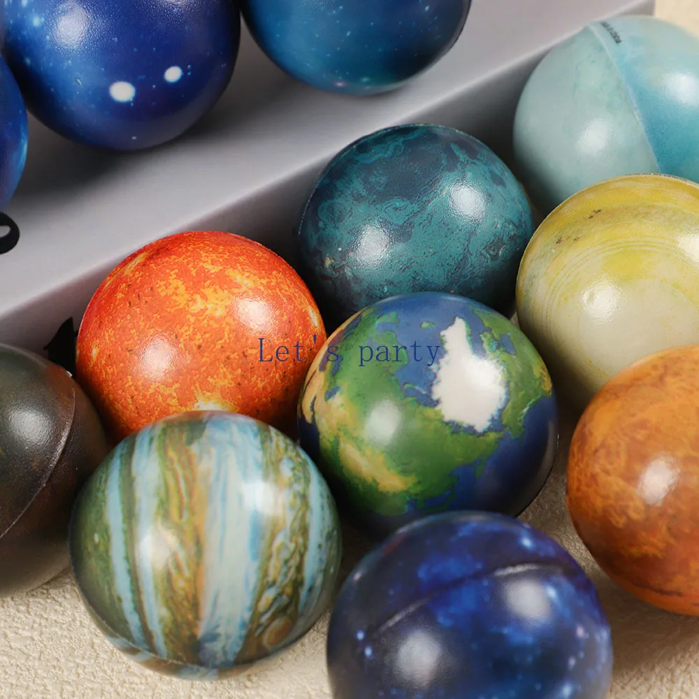 10Pcs Starry Sky Planet Stress Balls Foam Stress Relief Ball Toys for Kids Outer Space Theme Birthday Party Favors Pinata Filler