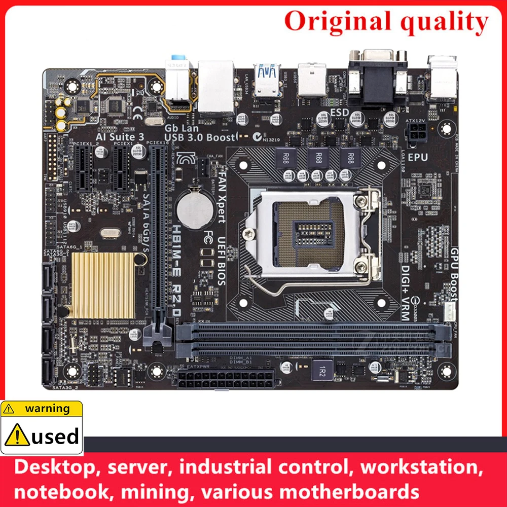 

For H81M-E R2.0 Motherboards LGA 1150 DDR3 16GB M-ATX For Intel H81 Desktop Mainboard SATA III USB3.0