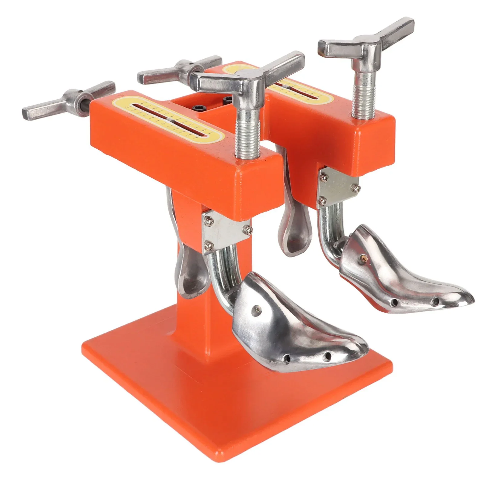 Adjustable Two Heads Shoe Stretcher Machine with Scale Aluminum Shoe Expander for Width Length Expansion Repair Orange Silver