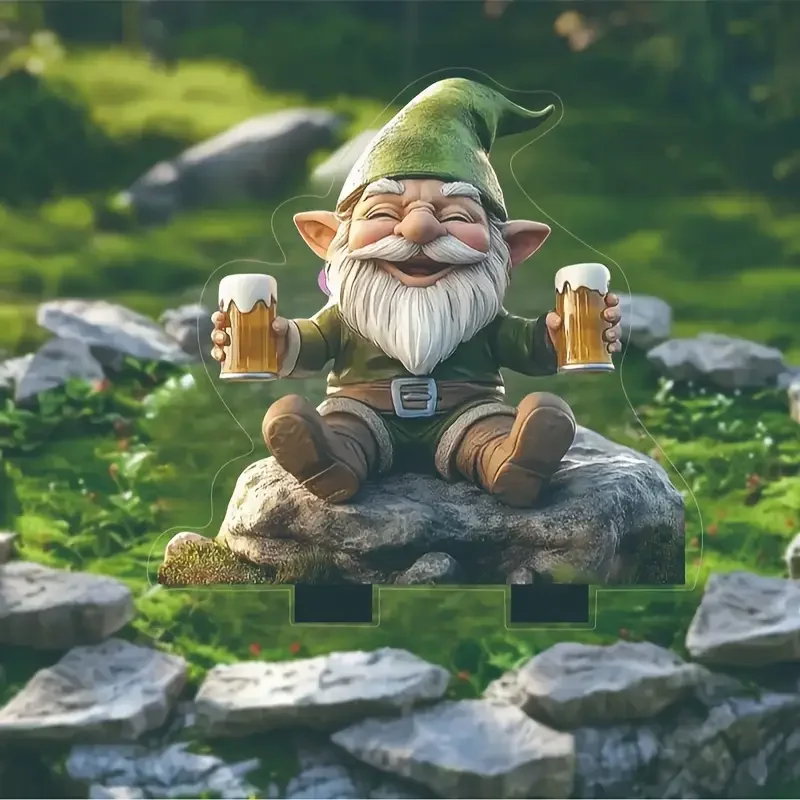 1PCS Beer Drinking Elderly Outdoor Decoration Statue Suitable For Lawn Decoration Festival Party Decoration Gardening Decora