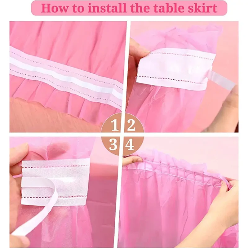 2pcs/set Disposable Table Skirt, PEVA Solid Color Tablecloth, Waterproof And Oil-proof, Holiday Party Wedding Hotel Decoration