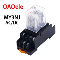 1set MY3 HH53P MY3NJ Micro Mini Coil Power Relay 11pin 3NO 3NC LED Lamp 5A AC 110V 220V with Socket 12V 24V New Frosted Cover