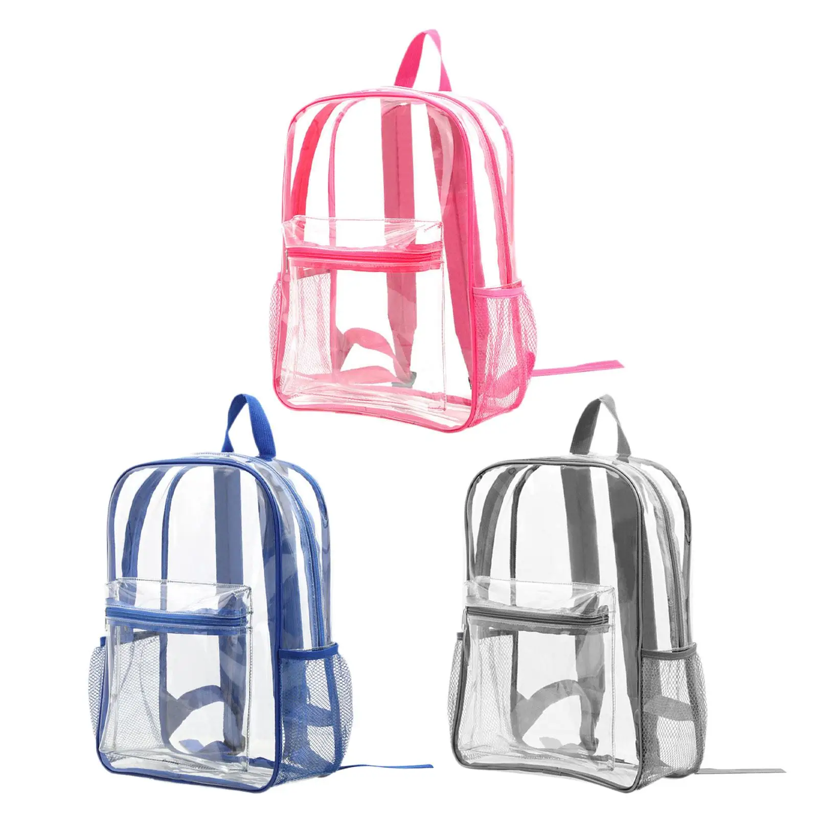 Clear Backpack with Adjustable Strap Easy Carrying Rucksack Storage Bag for Sports Hiking Outdoor Camping Concert Swimming