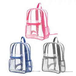 Clear Backpack with Adjustable Strap Easy Carrying Rucksack Storage Bag for Sports Hiking Outdoor Camping Concert Swimming