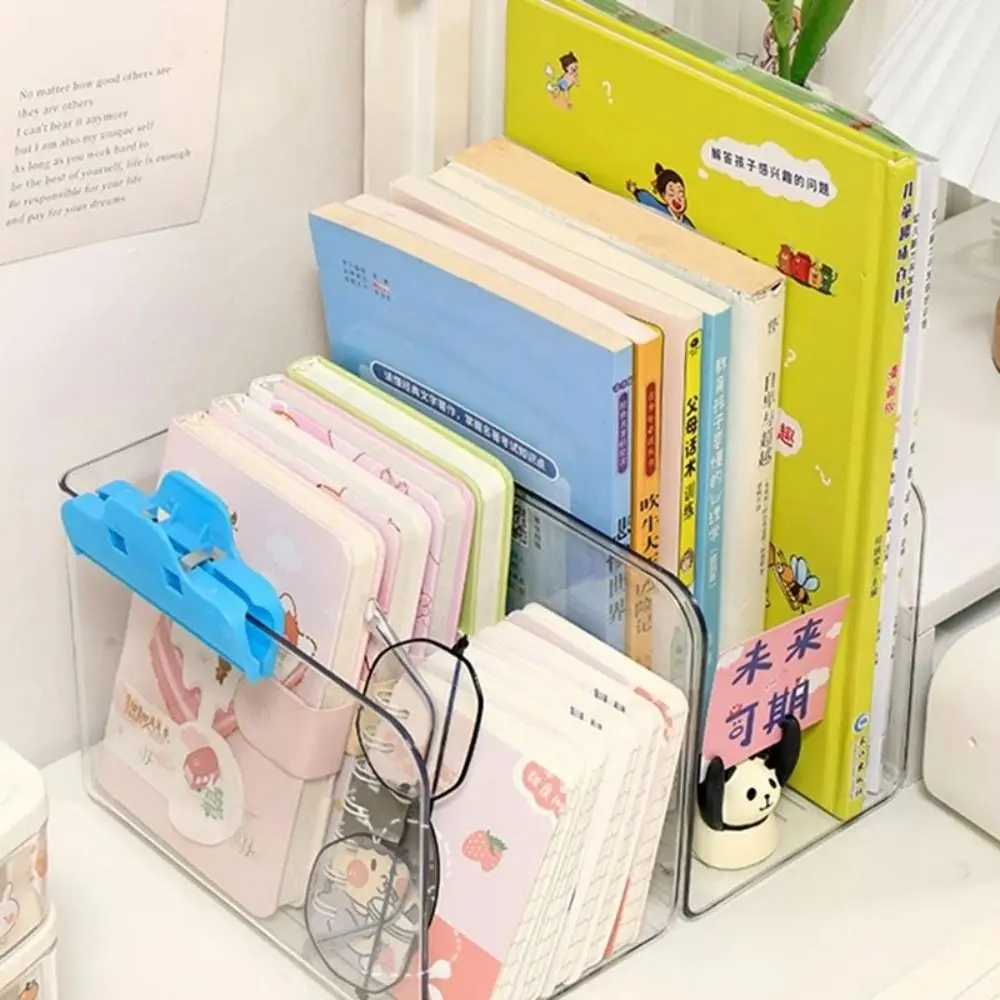 Portable Acrylic Book Stand U-shaped Free Combination Bookshelf Transparent Bookends Home Office