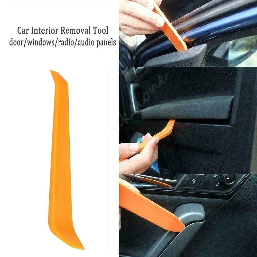 1PC Universal Portable Auto Car Radio Panel Removal Hand Tool Interior Dash Audio Install Accessories Repair Plastic Tool Yellow