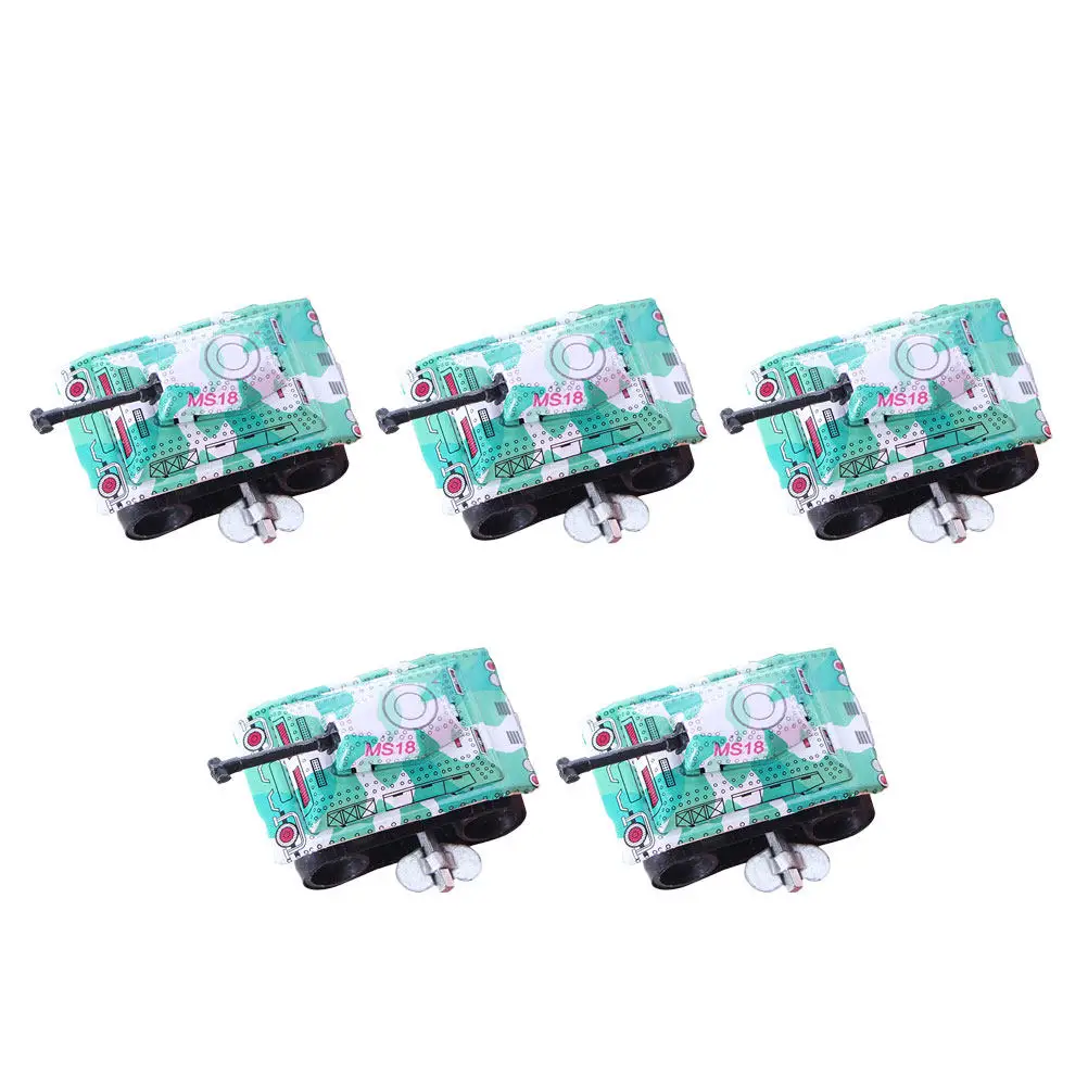 5Pcs Vintage Iron Wind Up Early Education Funny Clockwork Desktop Finger Skill Gift Toy Tank Children Clockwork Toys