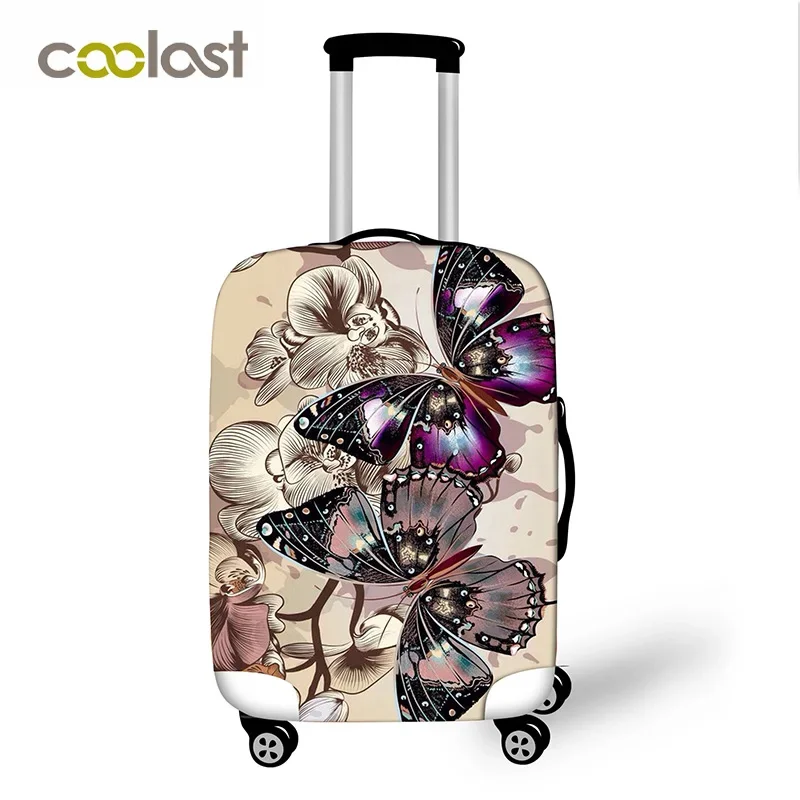 Luxury Brand Women Butterfly Cover for Suitcase Girls Dust-proof Travel Luggage Protective Covers 18-32 Inch Suitcase Cover