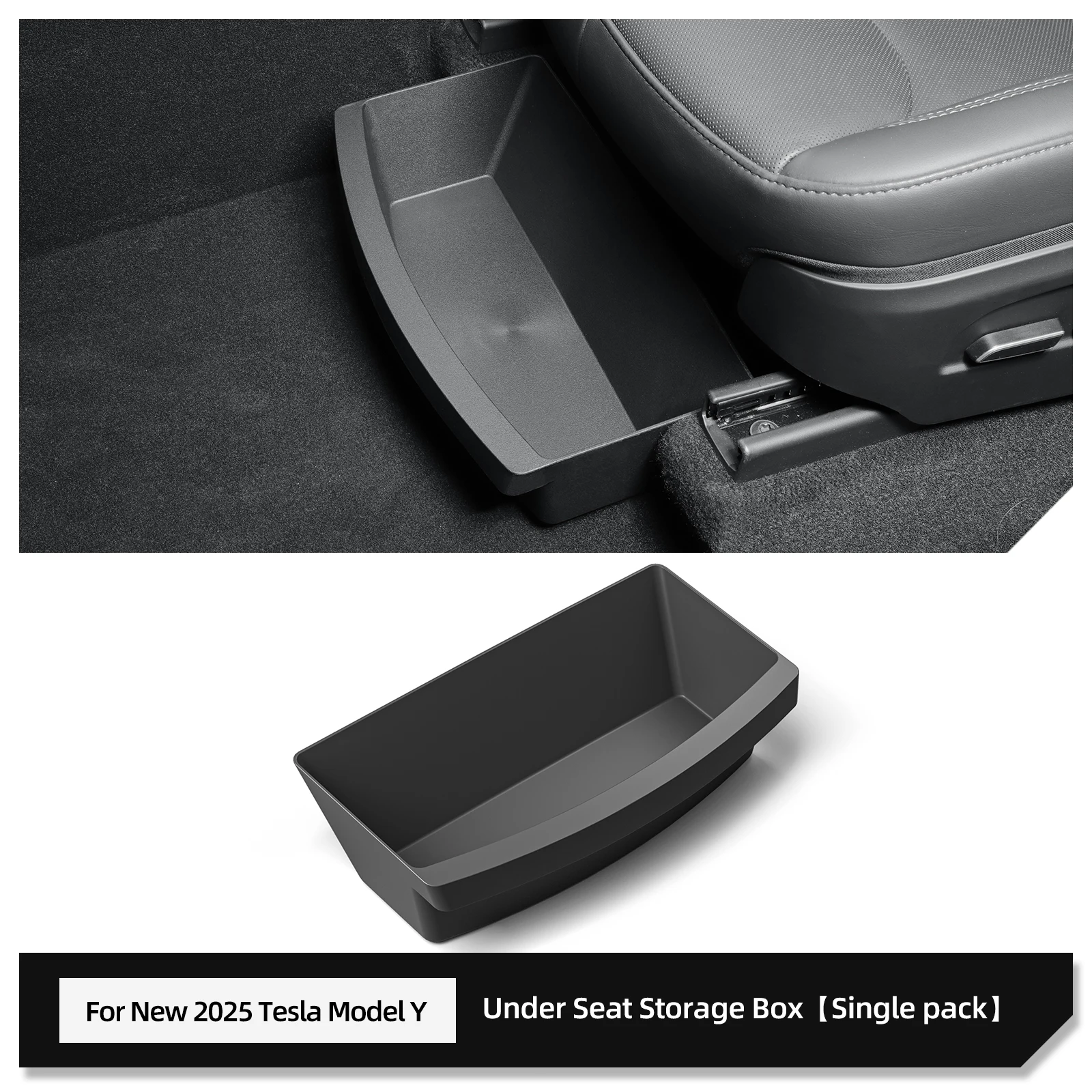 for Tesla Model Y Launch 2025 Juniper Under Seat Storage Box TPE High Capacity Organizer Case Drawer Tray Car Accessories - view 4