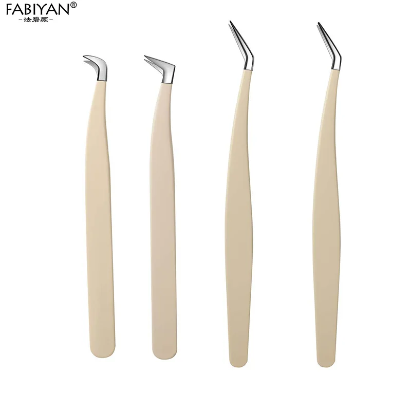 Stainless Steel False Eyelashes Tweezers High Precision Clip Eyelash Extension Tweezers Suitable For Beginners Makeup Tools