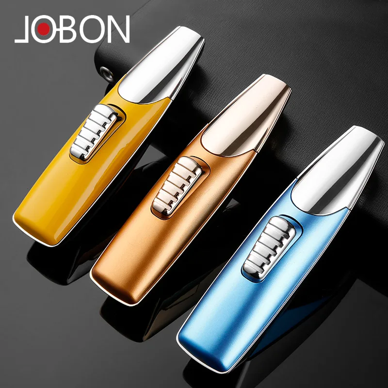 2026 New JOBON Streamlined Yacht Gass Lighter Windproof High Fire Jet Blue Flame High Temperature Cigar BBQ Welding Airbrush Gun