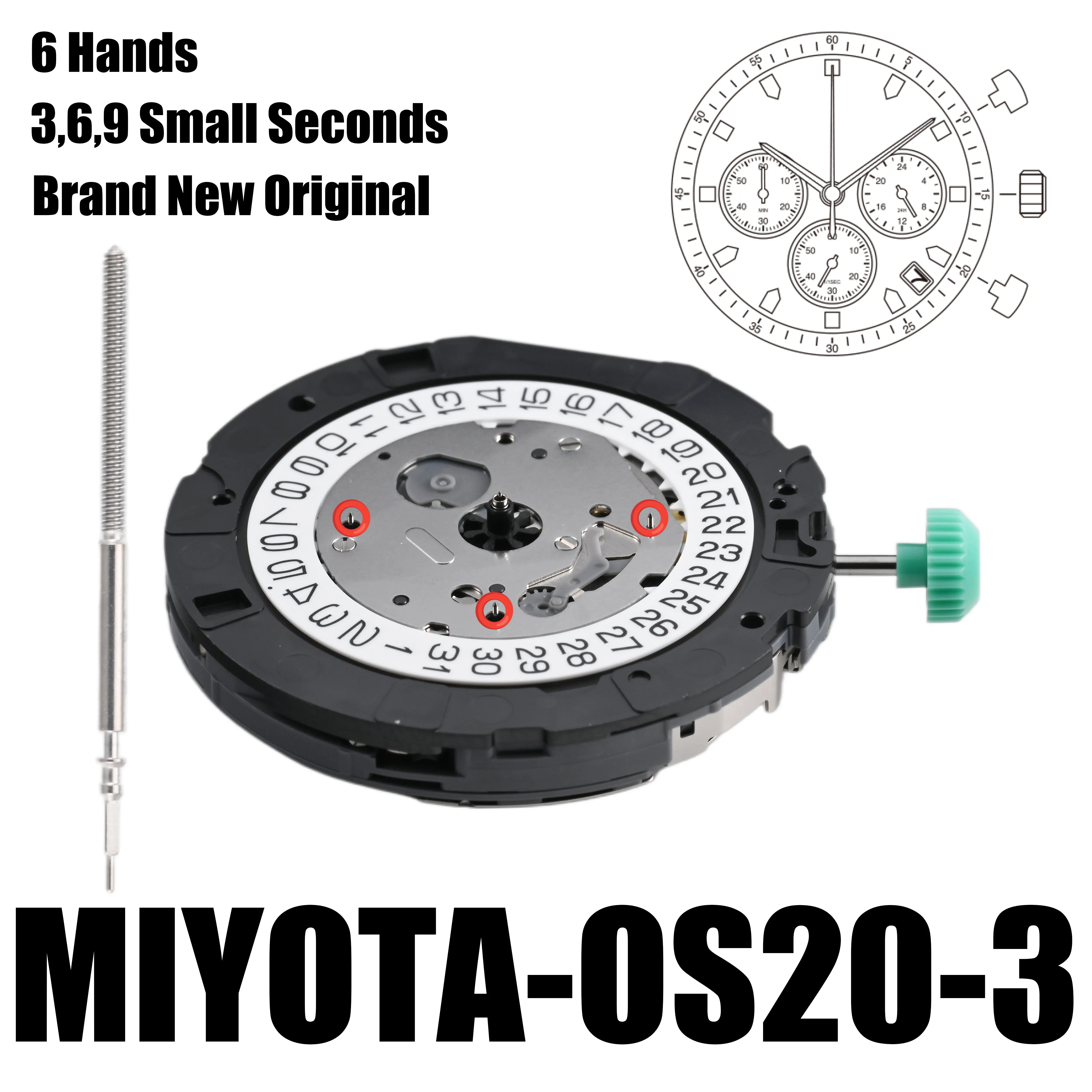 حركة 0S20 تاريخ حركة MIYOTA OS20 اليابانية عند الساعة 3:00/6:00