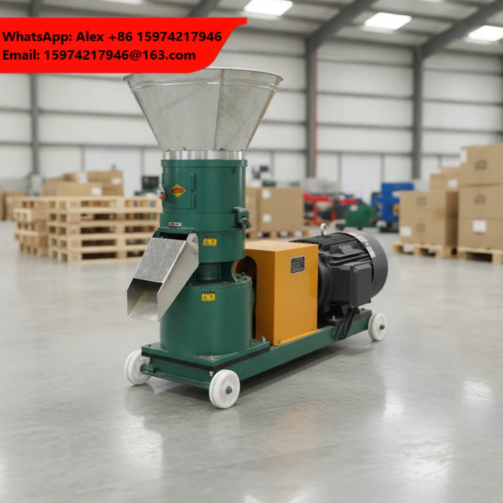 Animal Feed And Biomass Wood Pellet Mill 150kg To 200kg Per Hour For Farm And Home Use