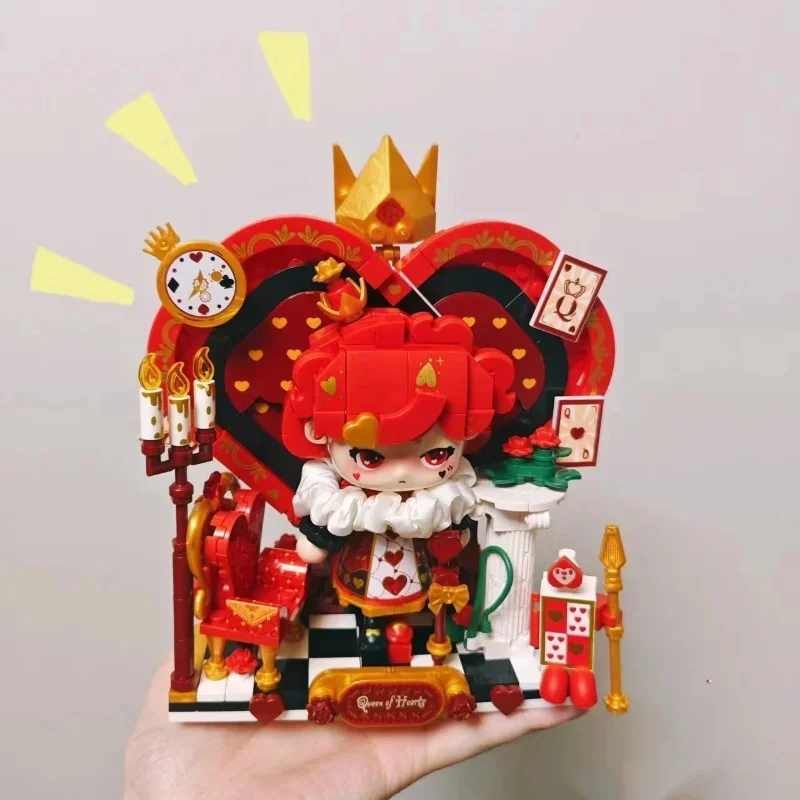 Poker Kingdom Building Blocks Painting Fairy Tale Town Series Movable Puzzle Assembly Toy Model Ornaments Collection Gift