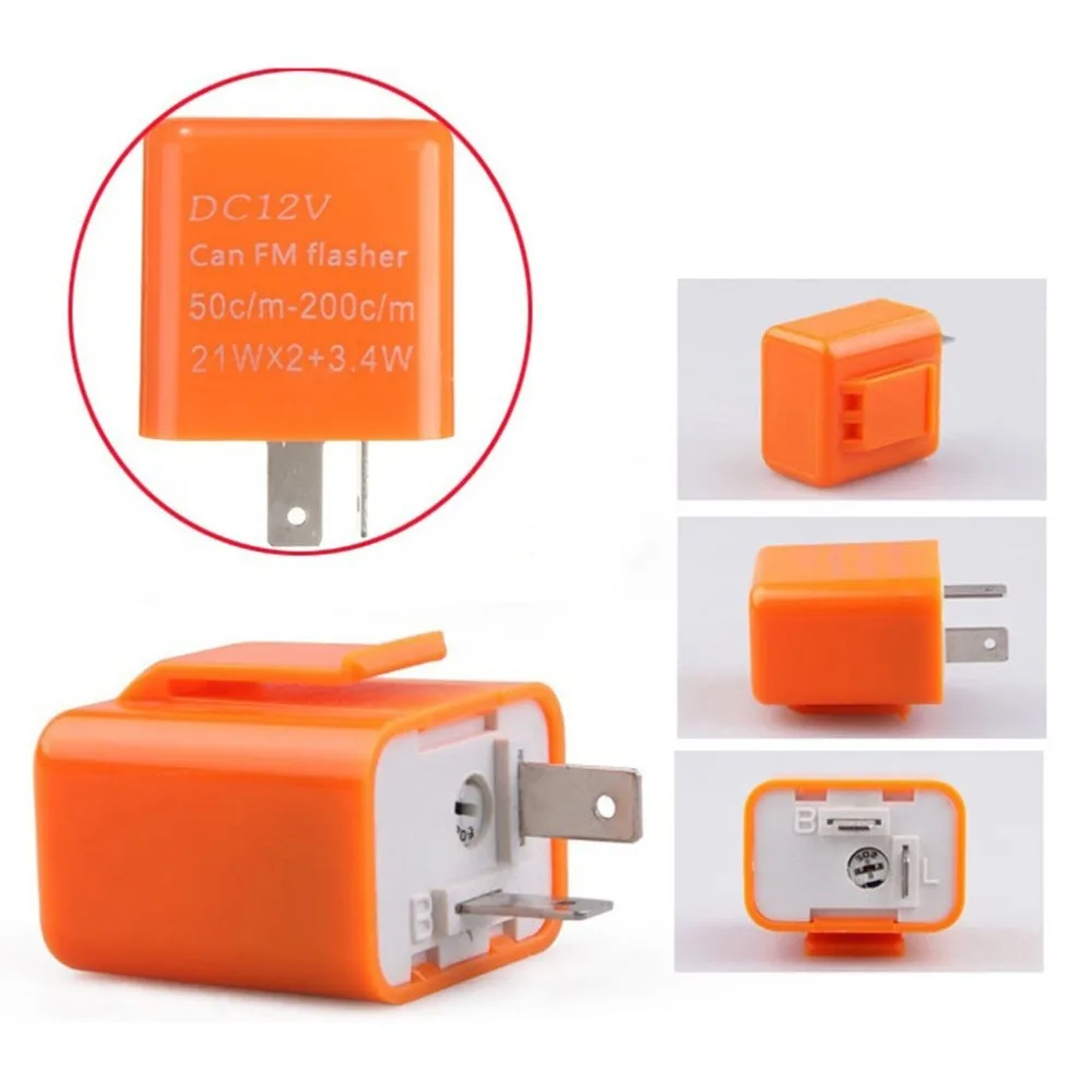2 Pin Electronic Flasher Relay 12V ABS LED Flasher Relay Adjustable Frequency Motorbike Accessories Blinker Indicator Relays